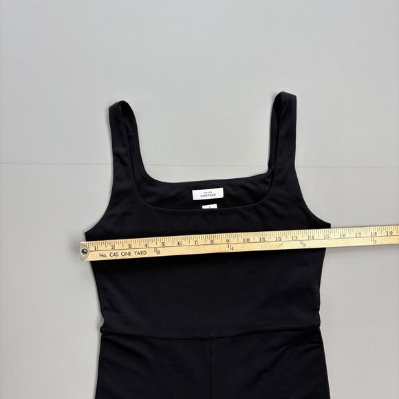 ARITZIA BABATON Size Large Square Neck Romper Bodysuit Shorts Black Stretch - Picture 7 of 13